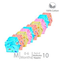 Chirsh Baby Nappy New Born Cloth Diapers Pack Of 10 (0-6 Months)- Multicolour-21
