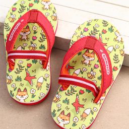 Cute Walk by Babyhug Flip Flops with Backstrap Closure & Animal Print - Green-image-23
