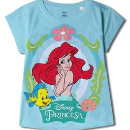 Wear Your Mind Disney The Little Mermaid Featuring Half Sleeves Ariel Printed Top - Sky Blue-image-71