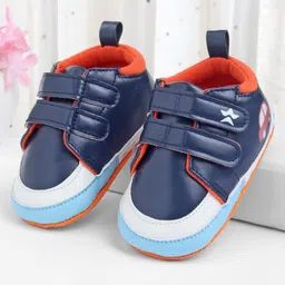 Cute Walk by Babyhug Velcro Closure Booties With Vehicle Print - Navy Blue-picture-11