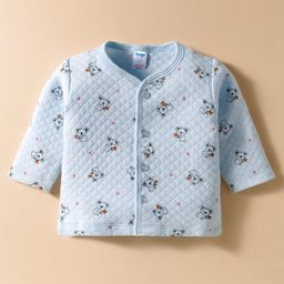 Tango Knit Full Sleeves Quilted Jhabla with Bear Print - Light Blue-picture-46