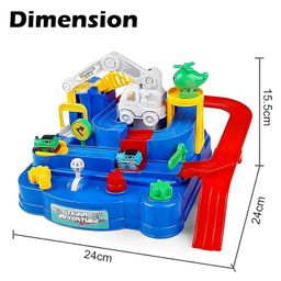 ADKD Train Adventure Manual Train Race Track Interactive Game with 2 Small Train- Multicolor image 3