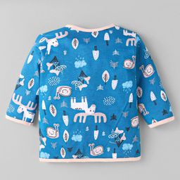 OHMS Single Jersey Knit Full Sleeves Front Open Vests with Animal Print & Stripes Pack of 5 - Multicolor image 3