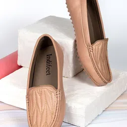 Indifeet Women Woven Design PU Loafers-37