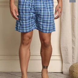 Mast & Harbour Pack Of 2 Checked Cotton Boxers BOXCOM90-S-image-58