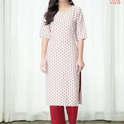 HERE&NOW Women Floral Printed Regular Kurta with Trousers-picture-17
