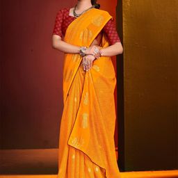 Reboot Fashions Floral Pure Georgette Designer Maheshwari Saree-31