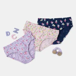 Jockey Girls Pack Of 3 Printed Pure Cotton Briefs- SG01-0305-FBLPR-56