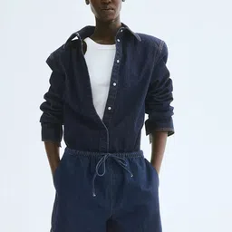 H&M Denim Drawstring Shorts-image-86