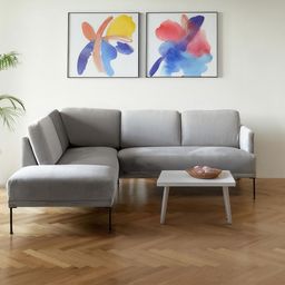 nestroots ModernElegance Grey L Shaped 5 Seater Velvet Sofa-33