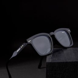 RESIST EYEWEAR Unisex Wayfarer Sunglasses with UV Protected Lens KNIGHT BLACK CLEAR 4-52
