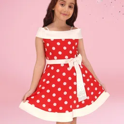CUTECUMBER Polka Dot Print Fit & Flare Dress-picture-47