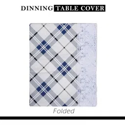 Myntra Elegant Homes White Check Printed Waterproof 6-Seater 1.52m x 2.3m PVC Table Cover image 5