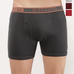 Sporto by Macho Men Pack Of 4 Combed Cotton Short Trunks-picture-24