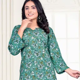 EKISHA Women Floral Printed Pure Cotton Kurti-image-42