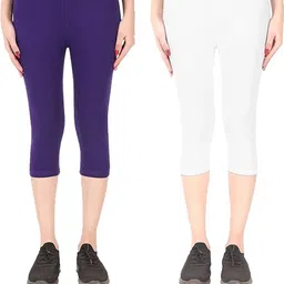 100LUCK Girls Pack of 2 Solid Capris-picture-42