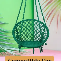 Swingzy Green Hammock Round Shaped Swing With Cushion image 4