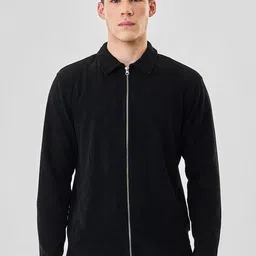 Snitch Men Black Textured Jacket-picture-44