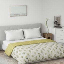 Ddecor Cotton Ethnic 80 GSM Summer Reversible Double Dohar - Yellow-image-52