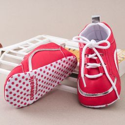 Cute Walk by Babyhug Lace Up Booties - Red-image-36