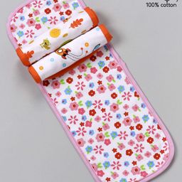 Babyhug 100% Cotton Muslin Burp Cloth Pack Of 3 - Mulitcolor-image-45