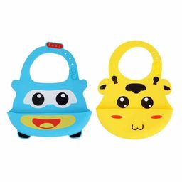 Yellow Bee Silicone Bib with Crumb Collector Pack of 2 - Yellow & Blue-picture-2