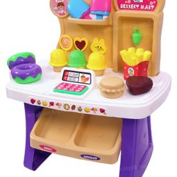 Toyshine Mini Super Market Play Set With Light & Sound Pink White - 34 Pieces-7