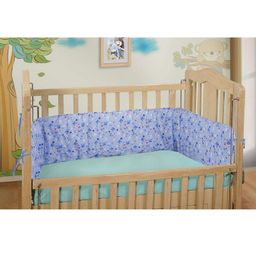 DearJoy Full Baby Cot Bumper Bunny Print - Blue-26