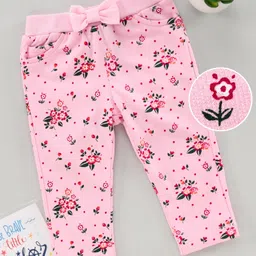 Babyoye Full Length Cotton Lounge Pant Floral Print - Pink-picture-32