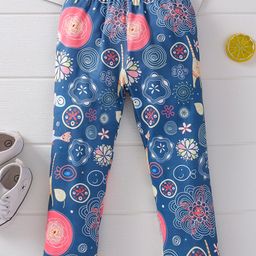 Kookie Kids Full Length Leggings Floral Print - Blue-image-66