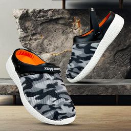 KazarMax Camouflage Print Shoes - Black & White-image-77