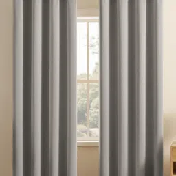 LINENWALAS Happy Sleeping Grey Set of 2 Black Out Window Curtain-image-27