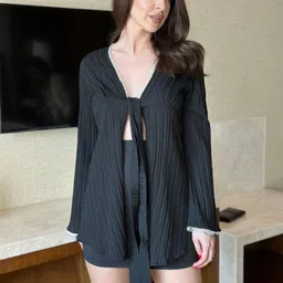 StyleAsh Black Top With Skirt-image-4