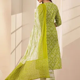 Libas Bandhani Printed Thread Work Straight Kurta with Trouser & Dupatta image 2
