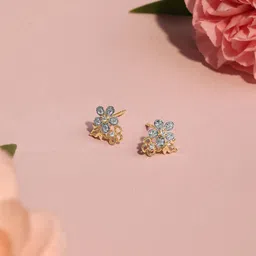 Mia by Tanishq Gold & Diamond Butterfly Garden Stud Earrings-image-40