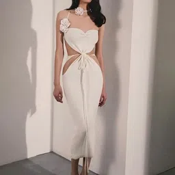 LULU & SKY Women Bodycon Dress With Hollow Detail-image-87