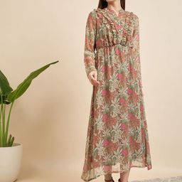 Mast & Harbour Women Floral Print Ruffled Maxi Dress-picture-34