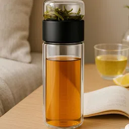 Myntra Elegant Homes Black Double Layered Insulated Glass Tea Infuser - 420 ml-picture-29