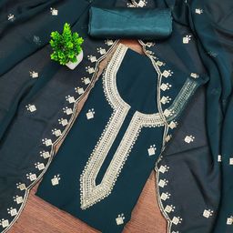 LeeliPeeri Designer Embroidered Unstitched Dress Material-picture-13