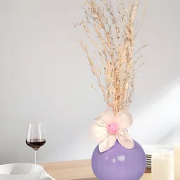 Myntra Elegant Homes Purple Ceramic Aesthetic FlowerVases-image-78