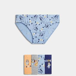 Marks & Spencer Boys Pack Of 5 Printed Pure Cotton Basic BriefsT715800DBLUE MIX-picture-15