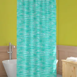 ArtzFolio White & Green Printed Waterproof Shower Curtain-image-70