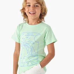Juniors by Babyshop Boys Floral 2 Printed Drop-Shoulder Sleeves Pockets T-shirt-image-38