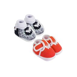 NESKA MODA 0 To 6 Month Newborn Baby Unisex Skin-Friendly 2 Pair Set Butterfly Soft Cotton Booties-image-88