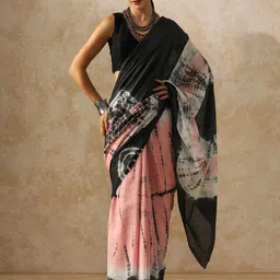 Moara Tie and Dye Pure Cotton Fusion Saree-image-79