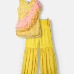 BAESD Girls Floral Regular Kurta with Palazzos & With Dupatta-image-66