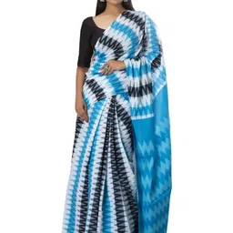 Dastkar Striped Pure Cotton Block Print Saree-picture-45