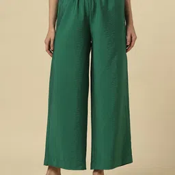 Allen Solly Woman Self Design Mid-Rise Regular Fit Trousers-image-17