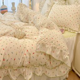 JC HOME Green & White Printed Double King Regular Bedding Set-9