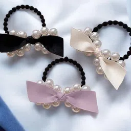 fabula Women Set of 3 Embellished Ponytail Holders-53